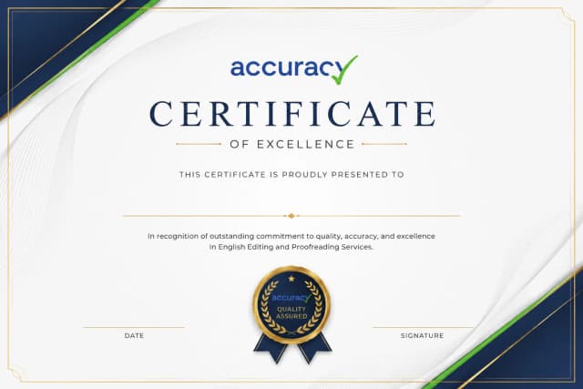 Accuracy Editing Certificate